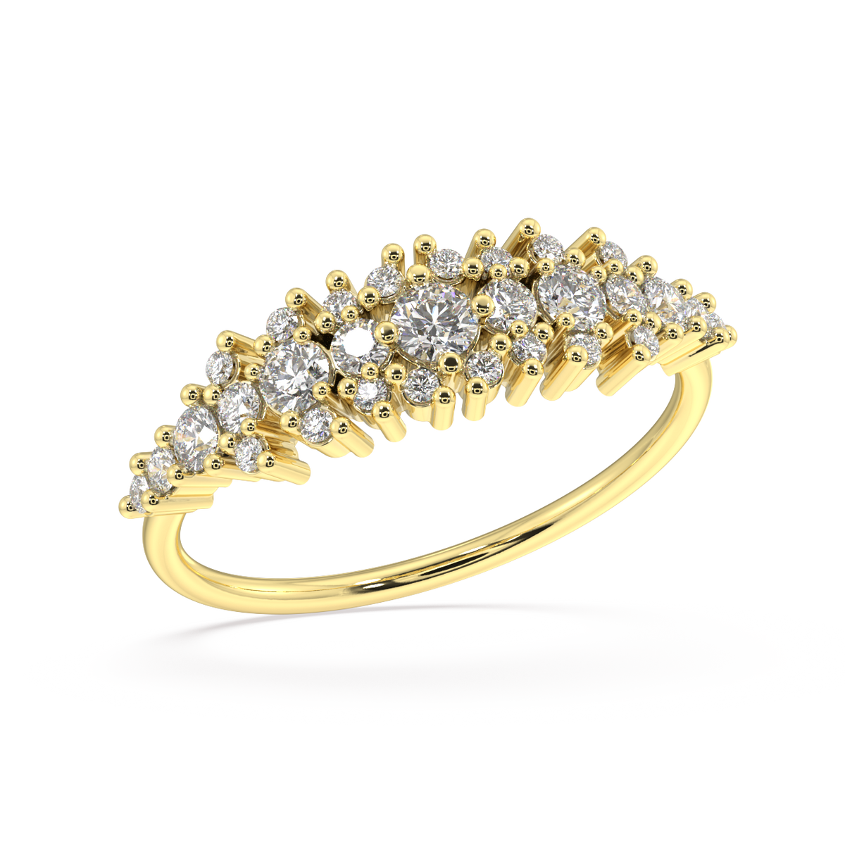 Coral Round Diamond Ring