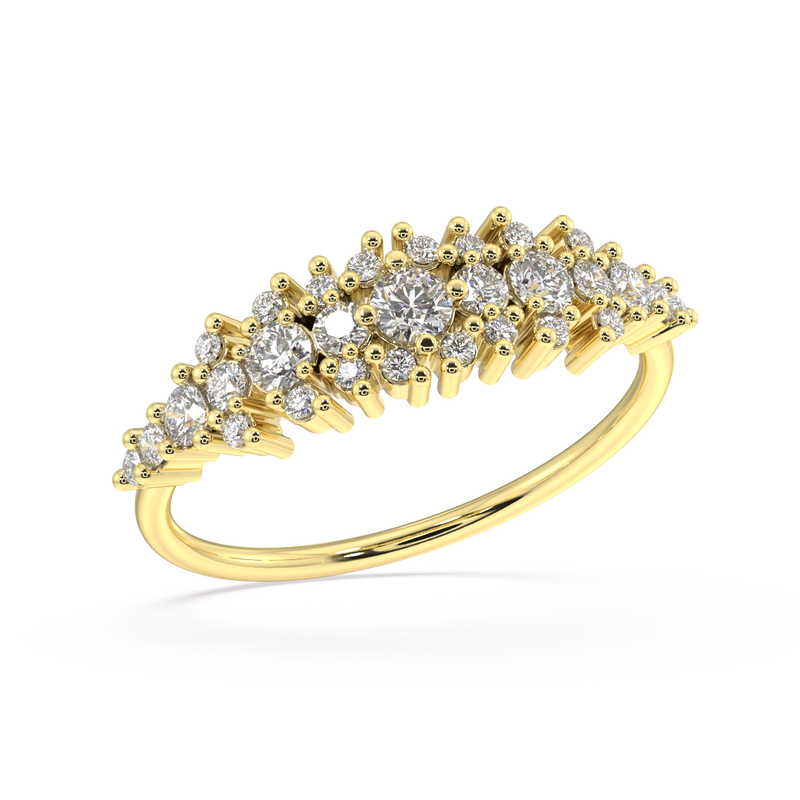 Coral Round Diamond Ring