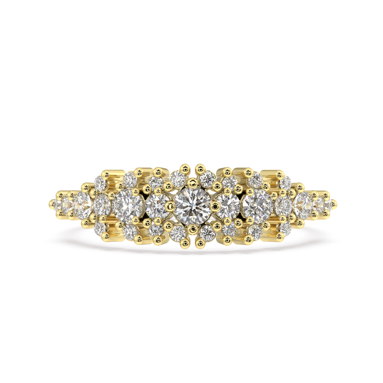 Coral Round Diamond Ring