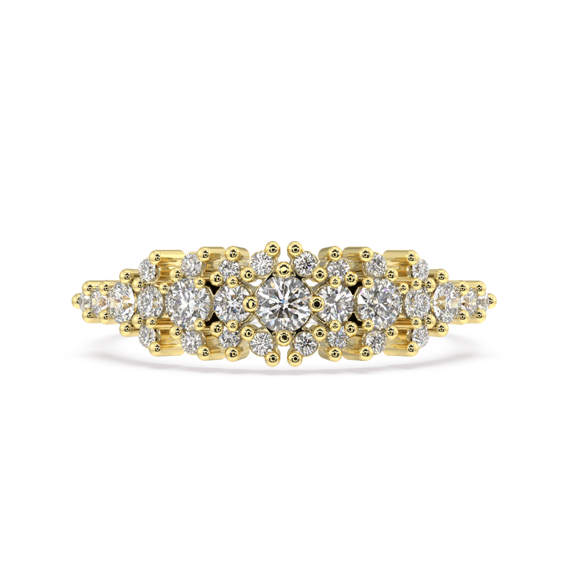 Coral Round Diamond Ring