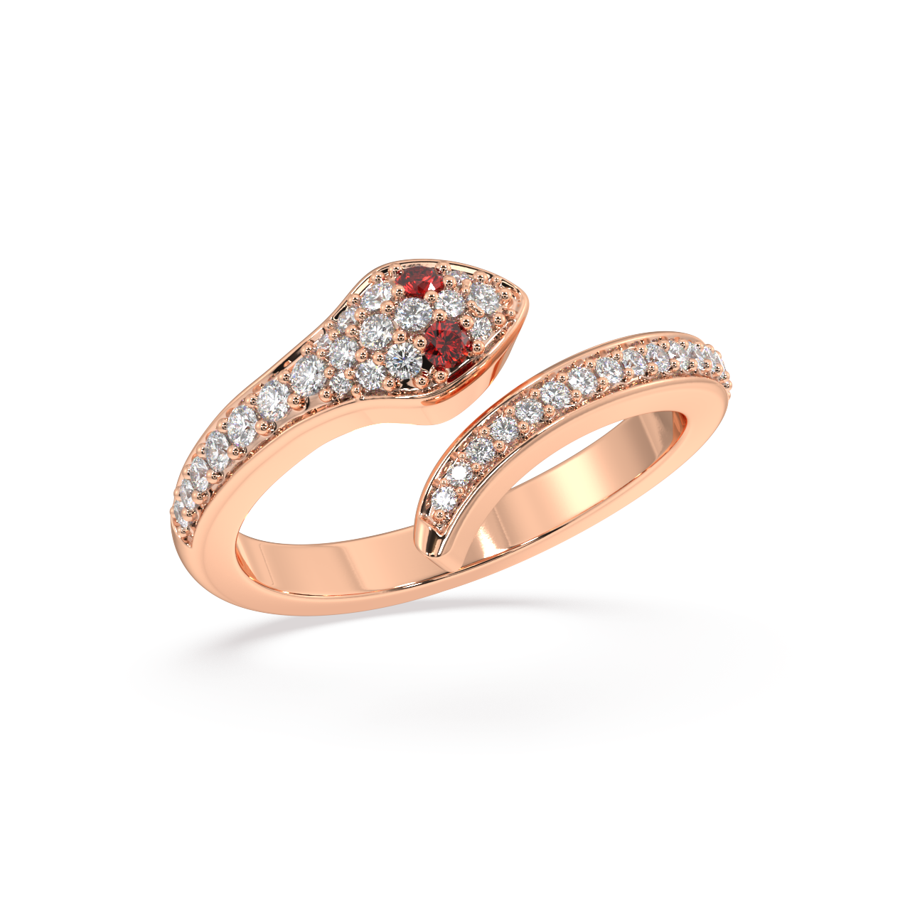 Crimson Serpent Diamond Ring