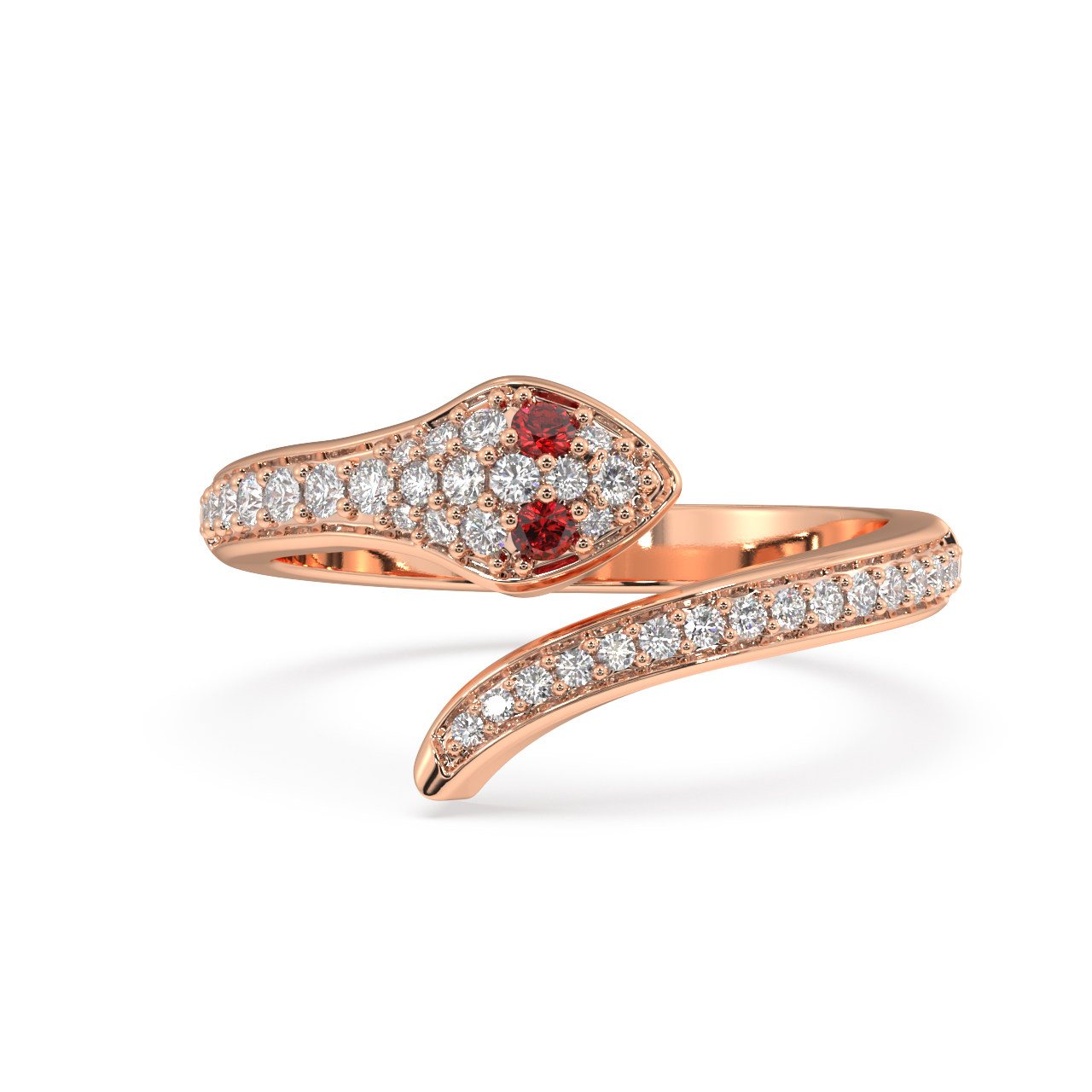 Crimson Serpent Diamond Ring