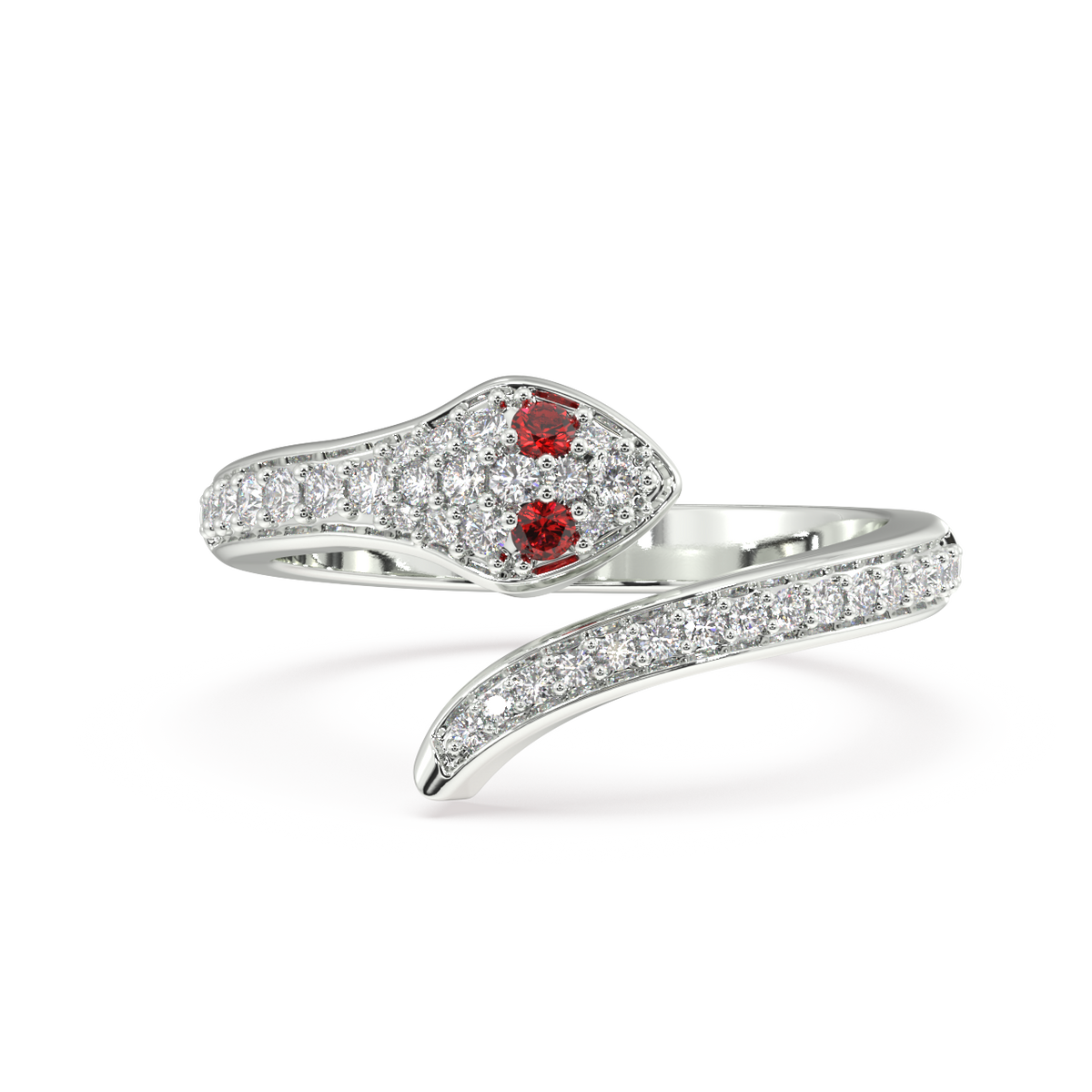 Crimson Serpent Diamond Ring