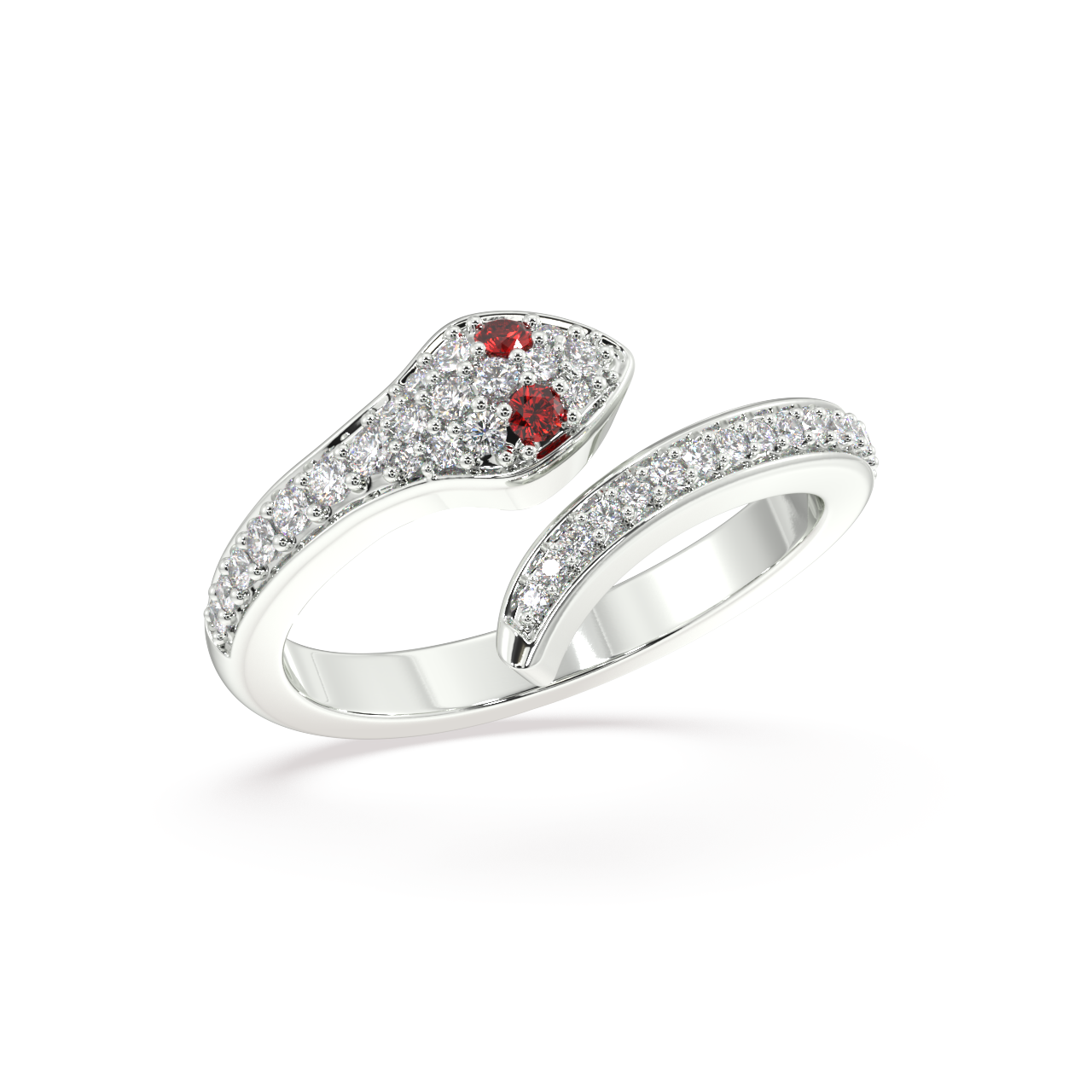 Crimson Serpent Diamond Ring