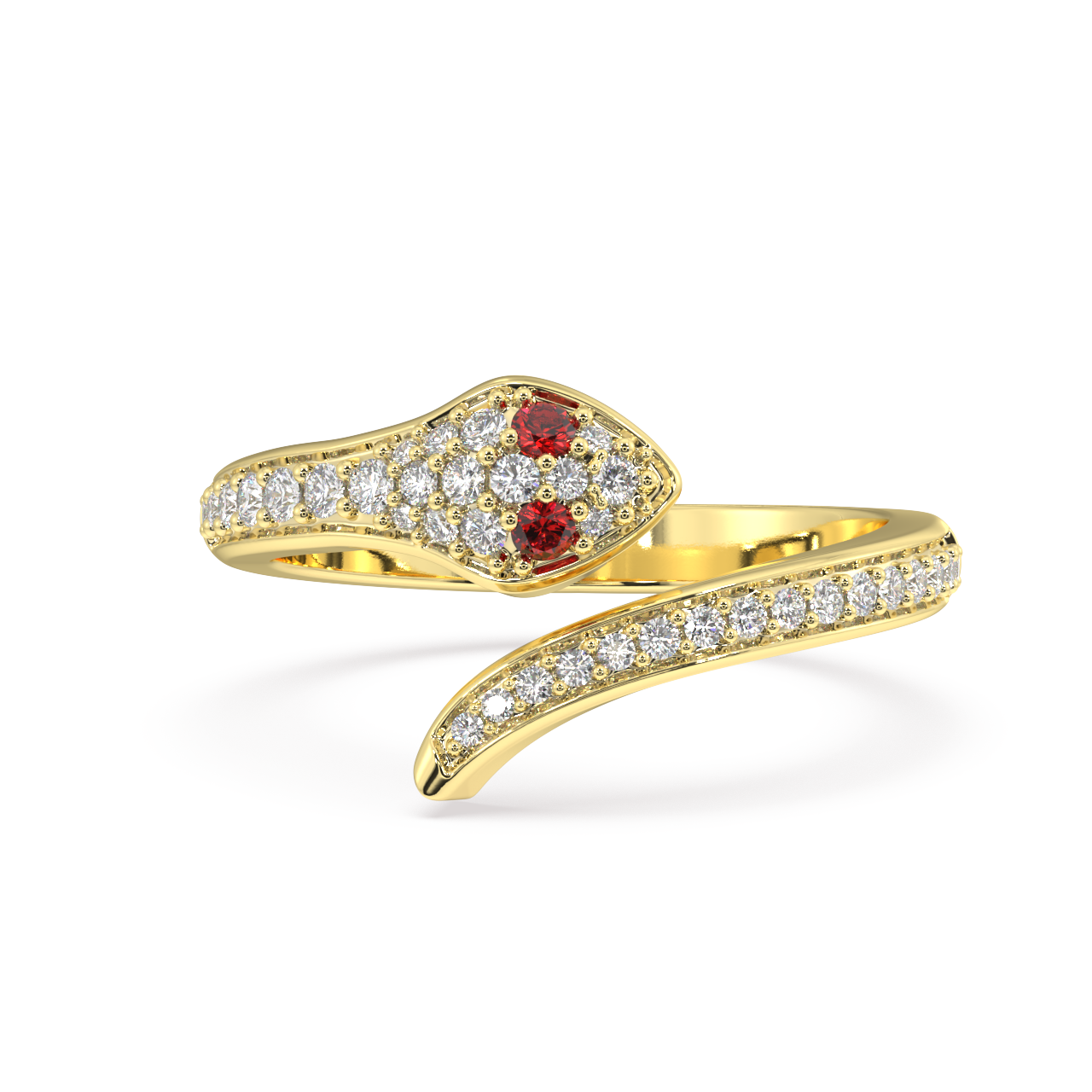 Crimson Serpent Diamond Ring