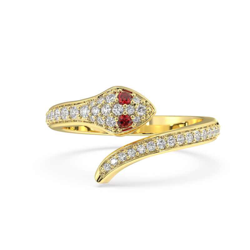 Crimson Serpent Diamond Ring
