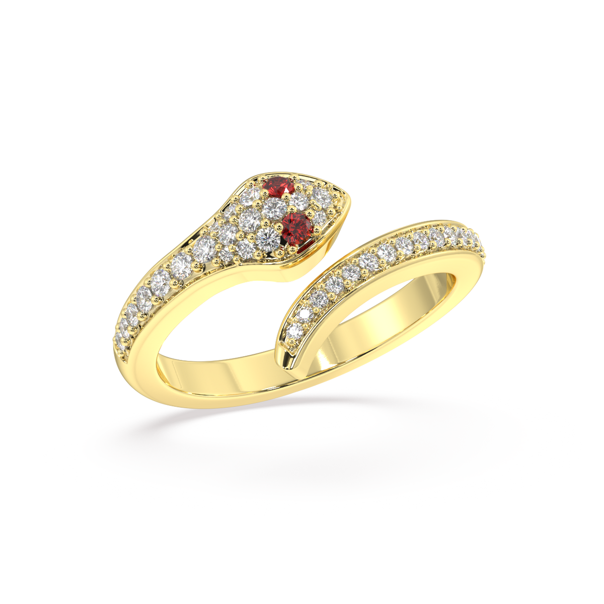 Crimson Serpent Diamond Ring