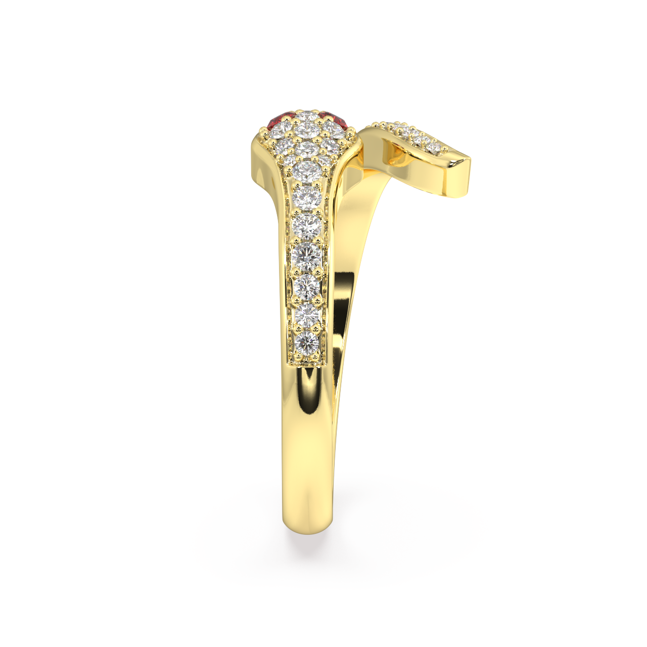 Crimson Serpent Diamond Ring