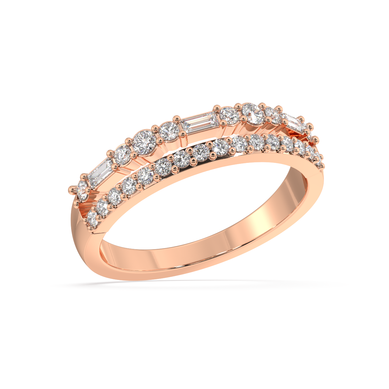 Coral Baguette Diamond Ring