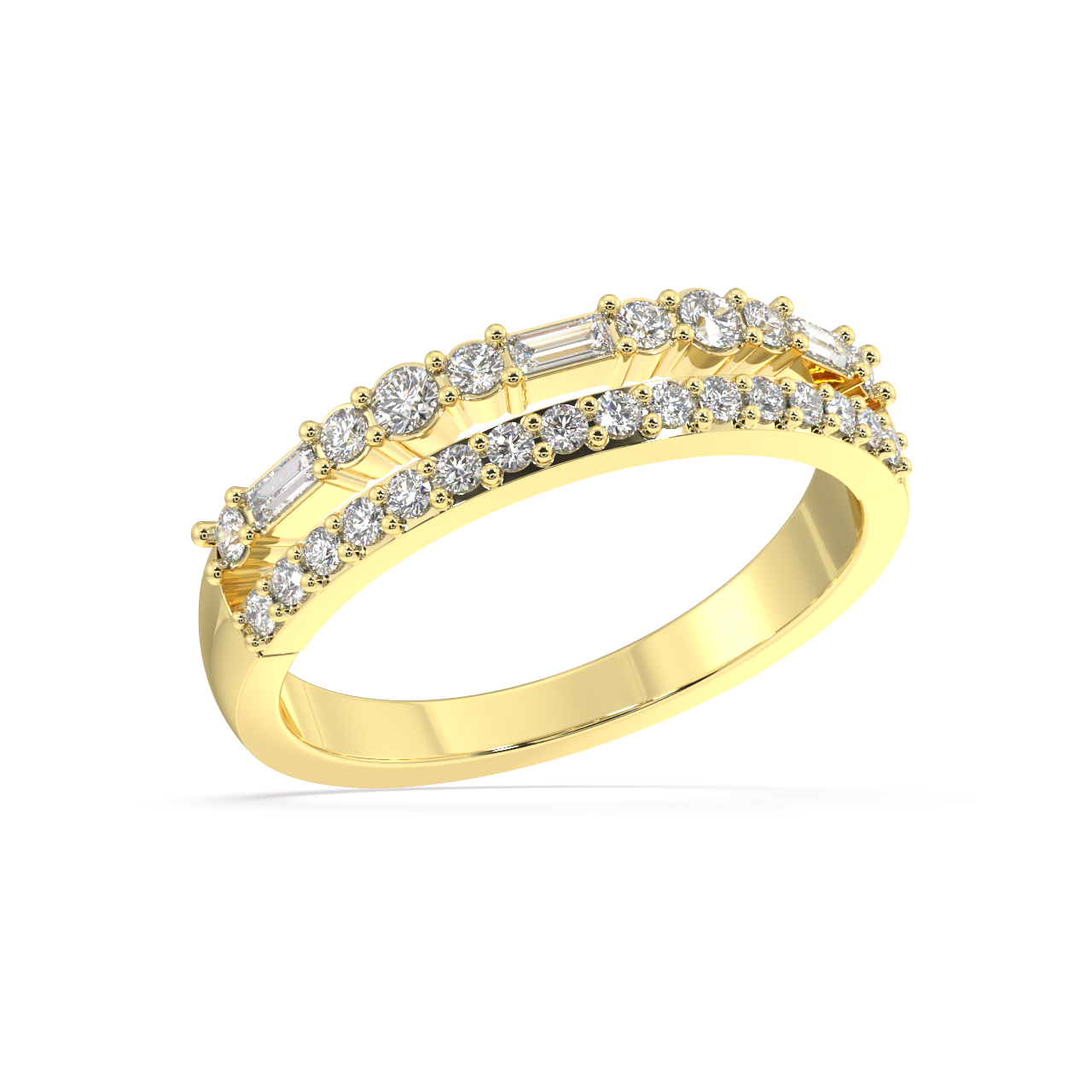 Coral Baguette Diamond Ring