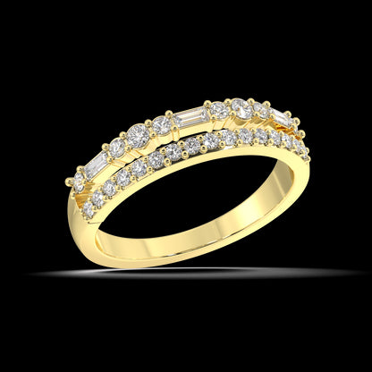 Coral Baguette Diamond Ring