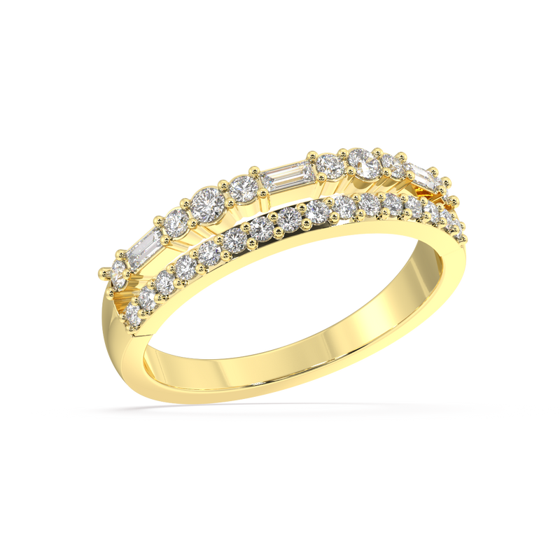 Coral Baguette Diamond Ring
