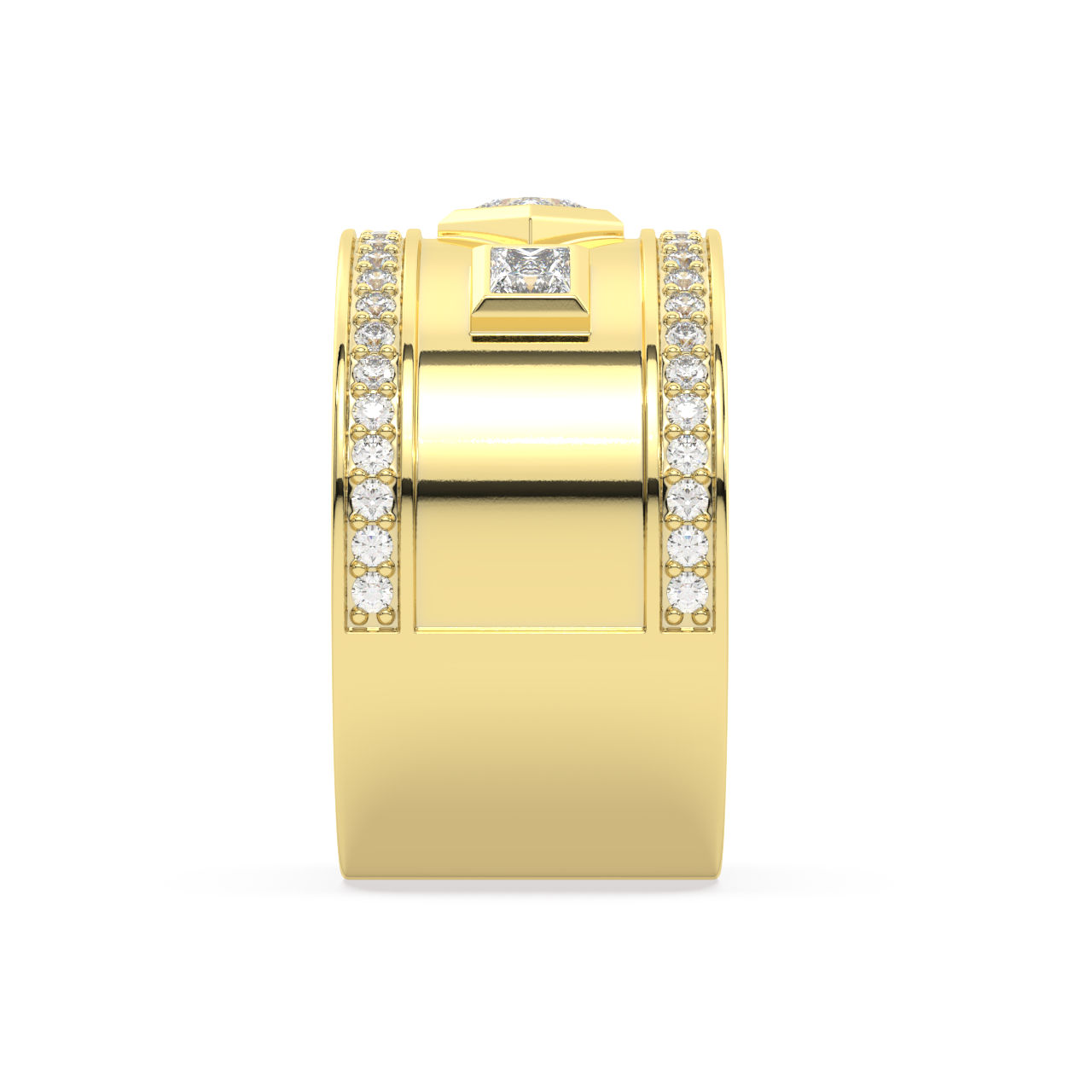 White Lozenge and Carre Diamonds Ring
