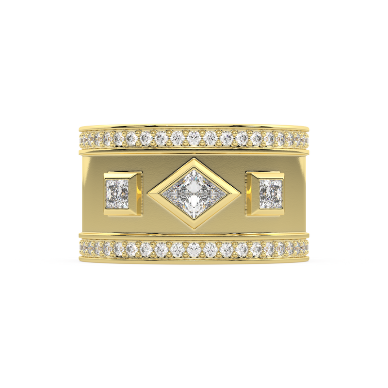 White Lozenge and Carre Diamonds Ring
