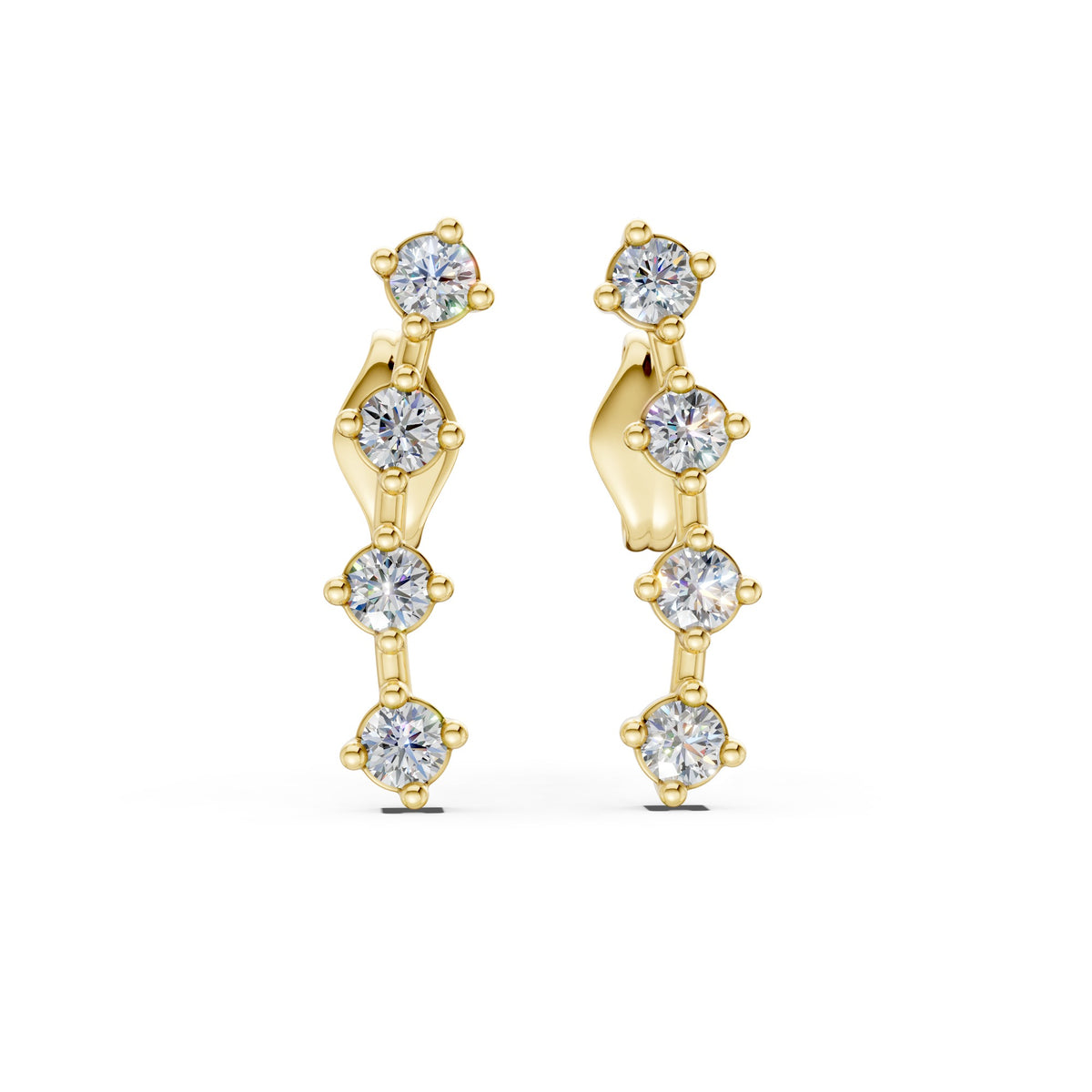 The Cascade Drop Earrings, 14K Yellow Gold