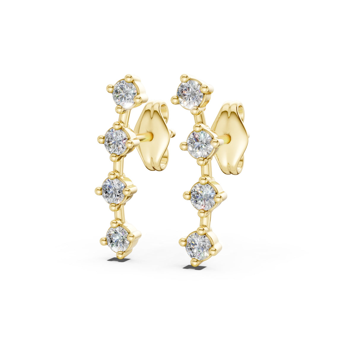 The Cascade Drop Earrings, 14K Yellow Gold