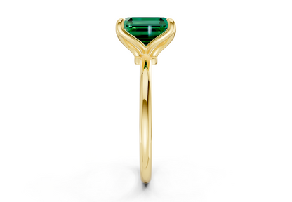 Phoenix Emerald Gemstone Solitaire Asscher Cut 2.3mm Engagement Ring