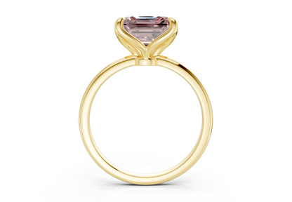 Phoenix Pink Diamond Solitaire Asscher Cut 1.8mm Engagement Ring