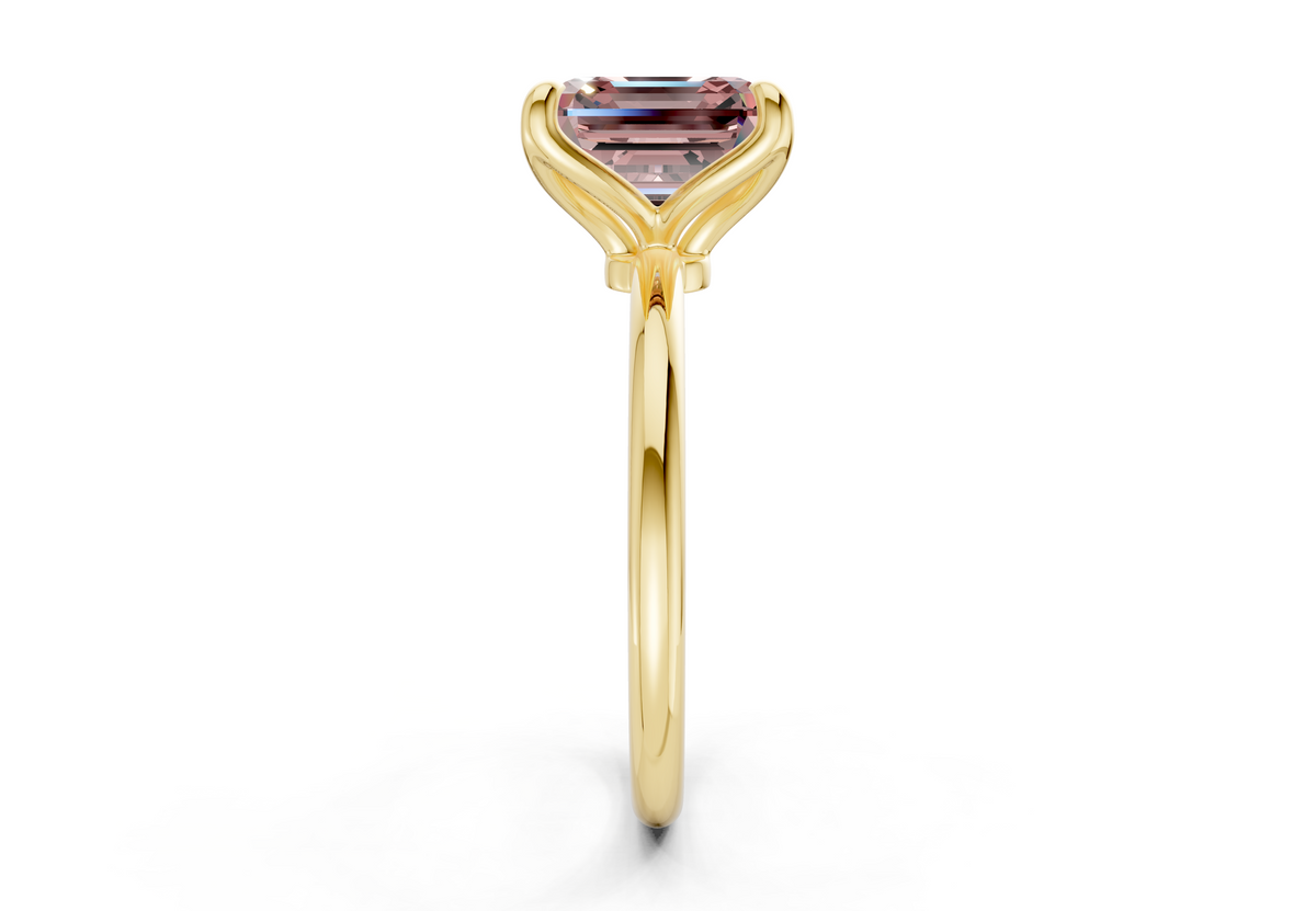 Phoenix Pink Diamond Solitaire Asscher Cut 2mm Engagement Ring