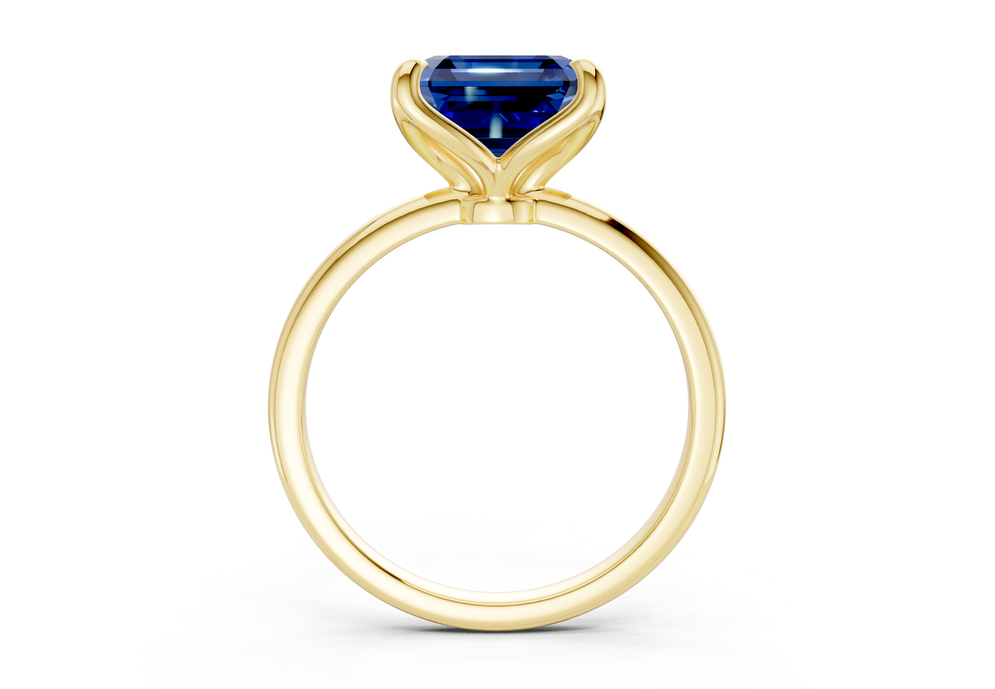 Phoenix Sapphire Gemstone Solitaire Asscher Cut 1.8mm Engagement Ring