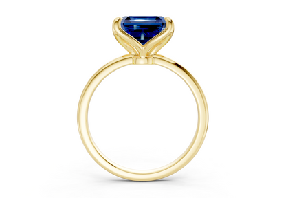 Phoenix Sapphire Gemstone Solitaire Asscher Cut 1.8mm Engagement Ring
