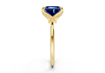 Phoenix Sapphire Gemstone Solitaire Asscher Cut 1.8mm Engagement Ring