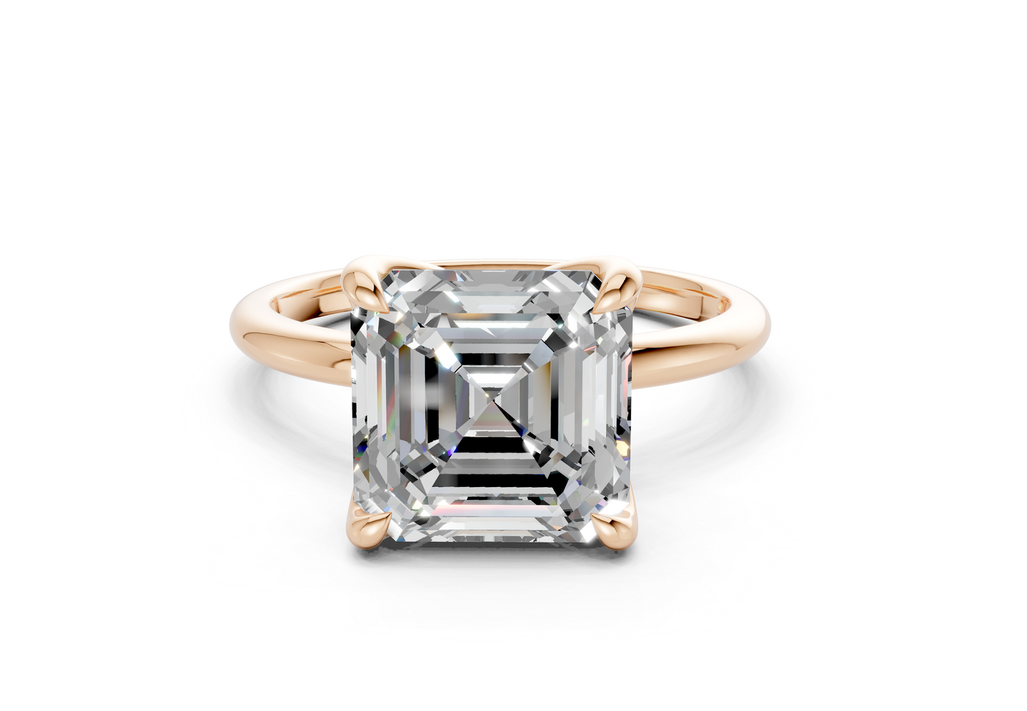 Phoenix Diamond Solitaire Asscher Cut 2.3mm Engagement Ring