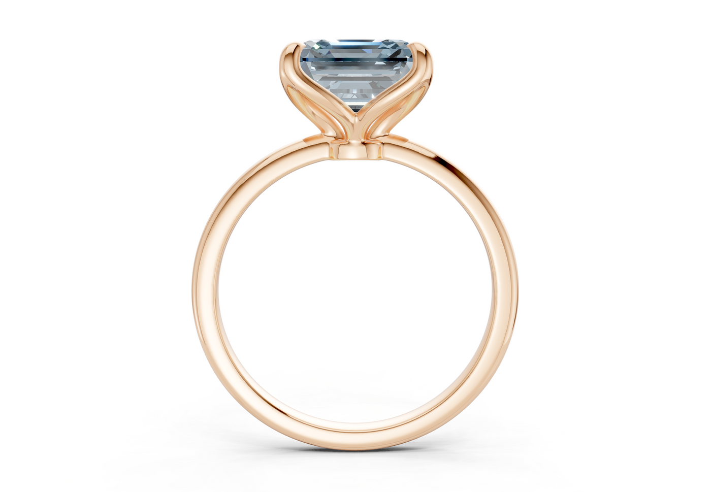 Phoenix Blue Diamond Solitaire Asscher Cut 2mm Engagement Ring