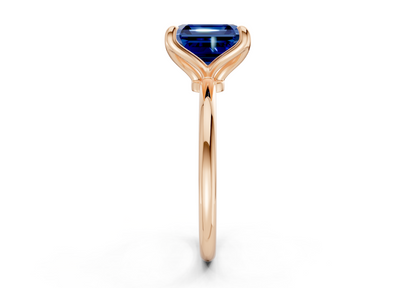 Phoenix Sapphire Gemstone Solitaire Asscher Cut 2mm Engagement Ring