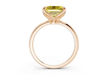Phoenix Yellow Diamond Solitaire Asscher Cut 2mm Engagement Ring