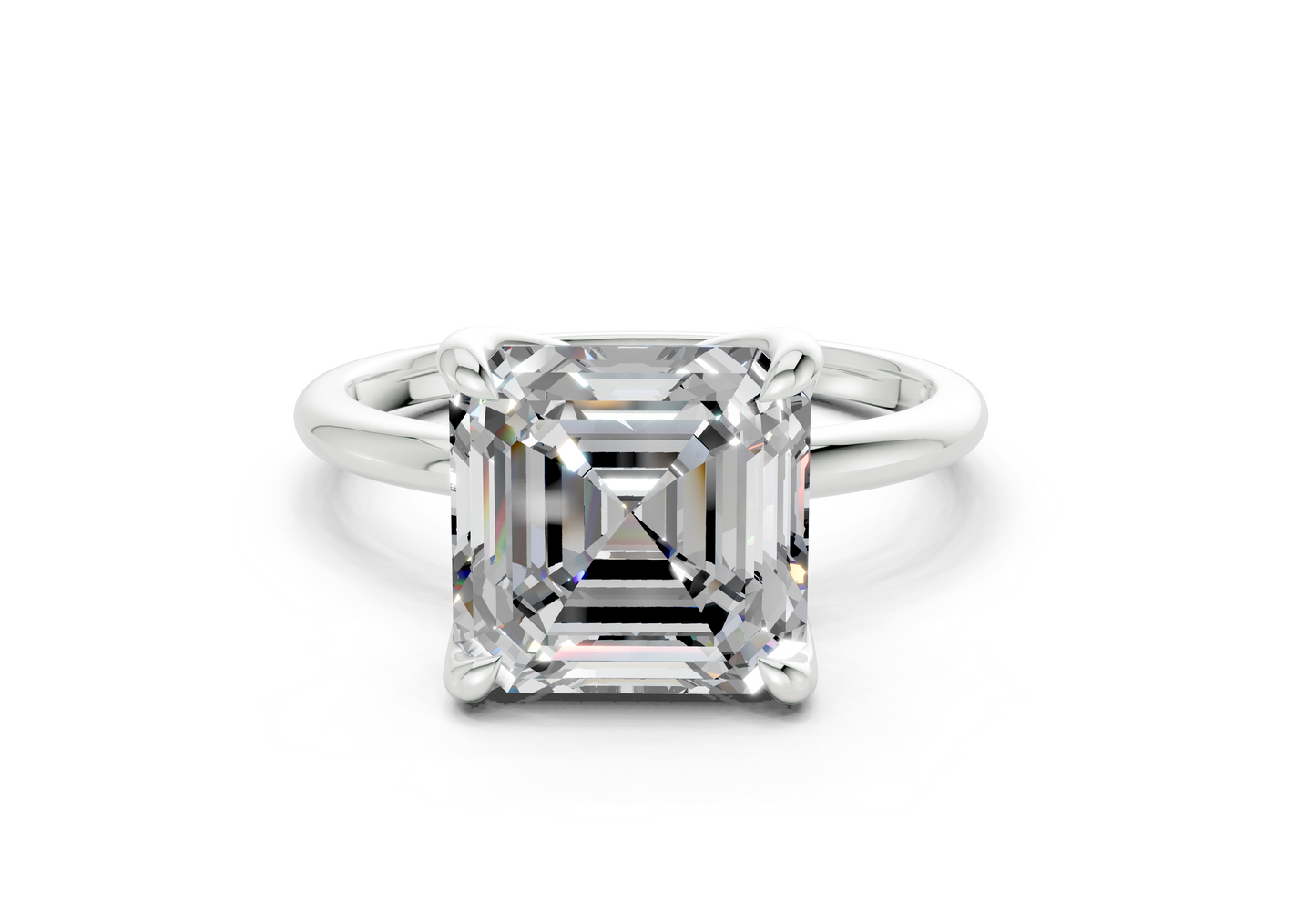 Phoenix Diamond Solitaire Asscher Cut 2.3mm Engagement Ring