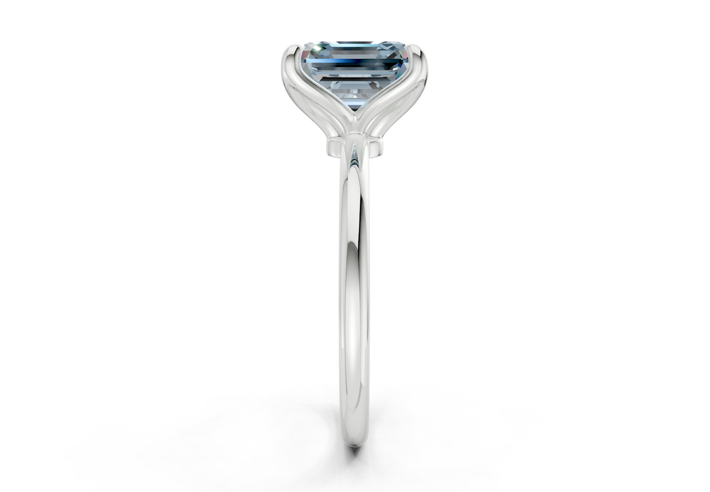 Phoenix Blue Diamond Solitaire Asscher Cut 2mm Engagement Ring