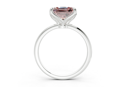 Phoenix Pink Diamond Solitaire Asscher Cut 2mm Engagement Ring