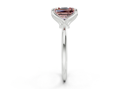 Phoenix Pink Diamond Solitaire Asscher Cut 2mm Engagement Ring
