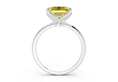 Phoenix Yellow Diamond Solitaire Asscher Cut 2mm Engagement Ring