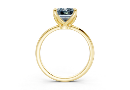 Phoenix Blue Diamond Solitaire Emerald Cut 2mm Engagement Ring