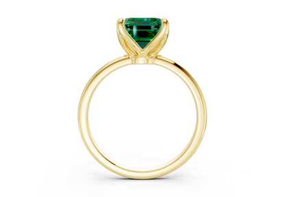 Phoenix Emerald Gemstone Solitaire Emerald Cut 2.3mm Engagement Ring