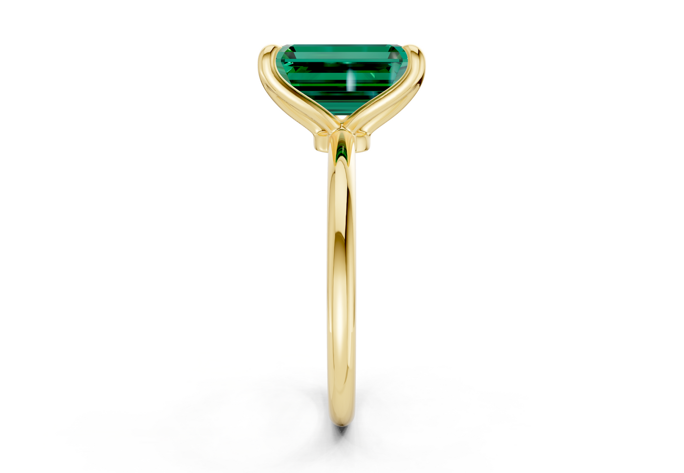 Phoenix Emerald Gemstone Solitaire Emerald Cut 2mm Engagement Ring