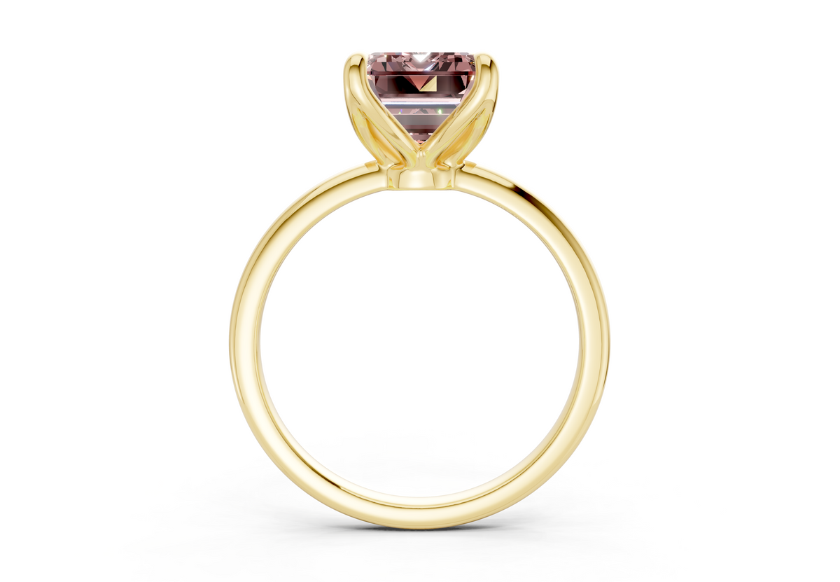 Phoenix Pink Diamond Solitaire Emerald Cut 2mm Engagement Ring