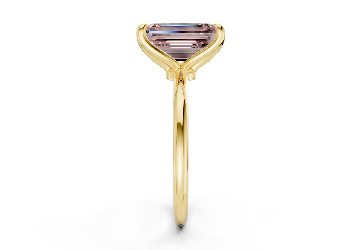 Phoenix Pink Diamond Solitaire Emerald Cut 2mm Engagement Ring