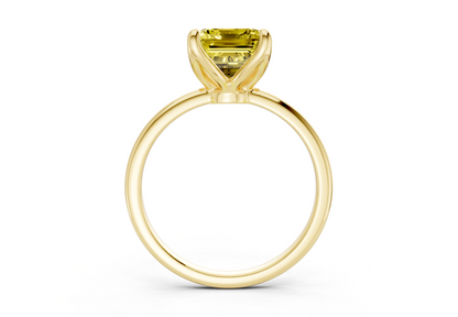 Phoenix Yellow Diamond Solitaire Emerald Cut 2mm Engagement Ring