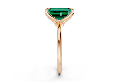 Phoenix Emerald Gemstone Solitaire Emerald Cut 2.3mm Engagement Ring