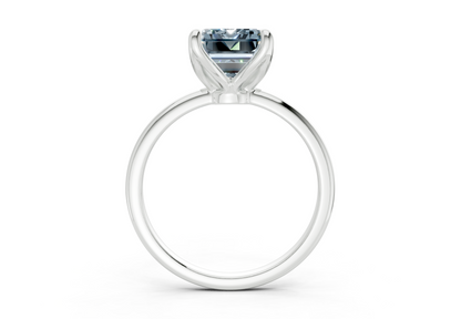 Phoenix Blue Diamond Solitaire Emerald Cut 2mm Engagement Ring