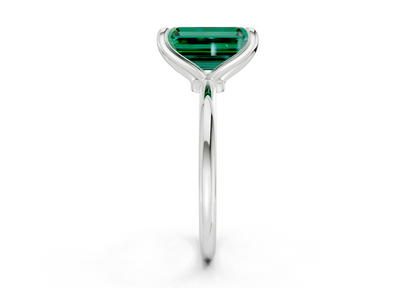 Phoenix Emerald Gemstone Solitaire Emerald Cut 2.3mm Engagement Ring