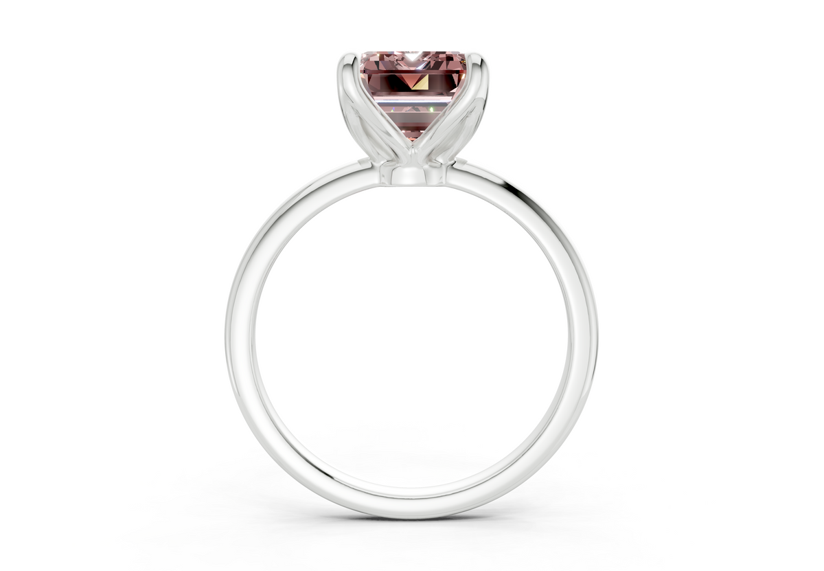 Phoenix Pink Diamond Solitaire Emerald Cut 2mm Engagement Ring