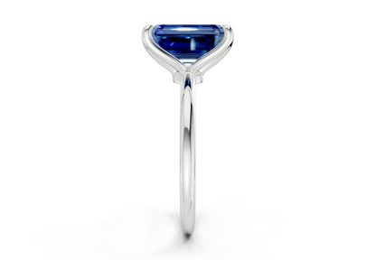 Phoenix Sapphire Gemstone Solitaire Emerald Cut 2mm Engagement Ring