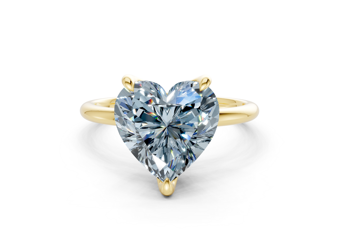Phoenix Blue Diamond Solitaire Heart Cut 2mm Engagement Ring