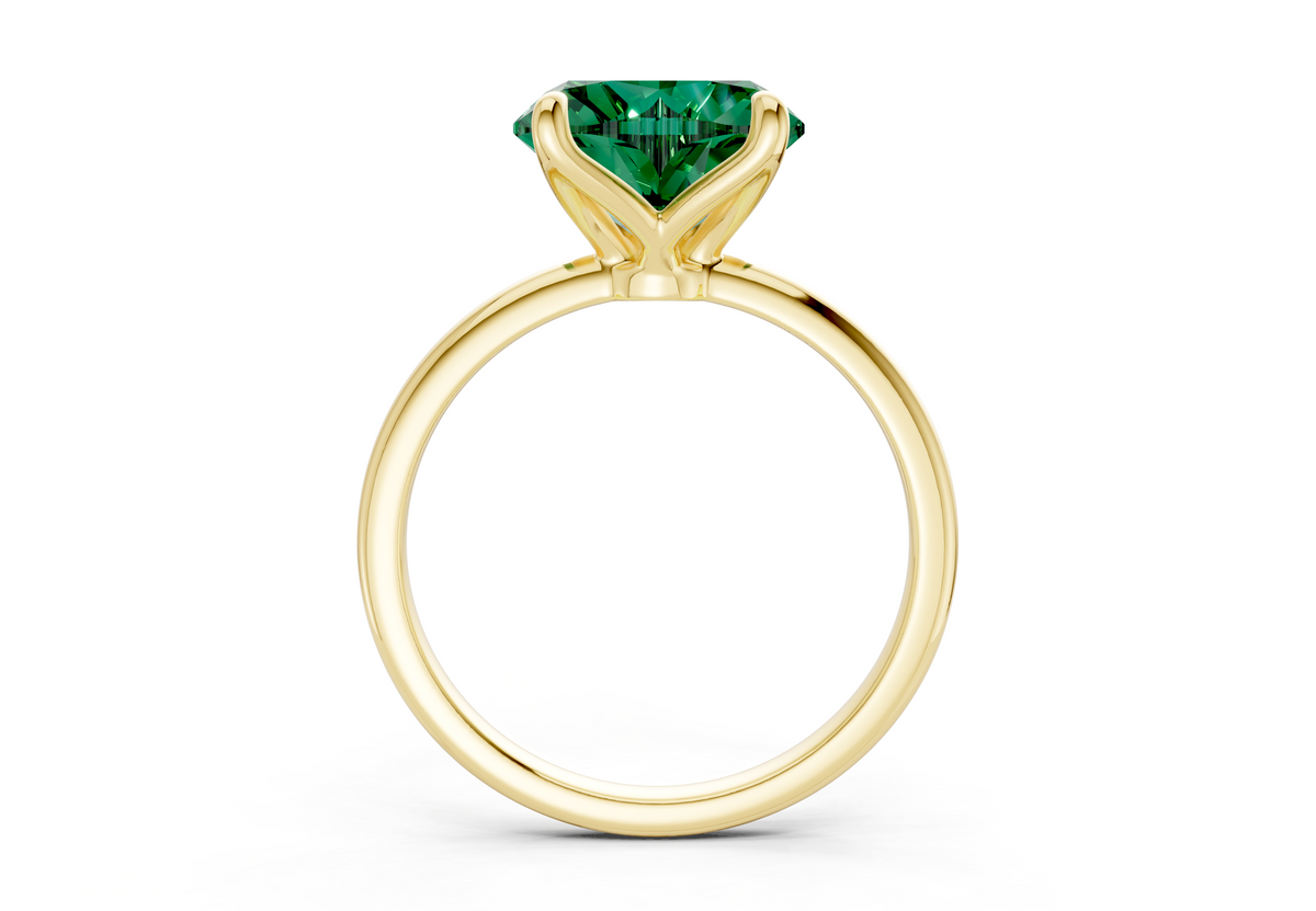Phoenix Emerald Gemstone Solitaire Heart Cut 2.3mm Engagement Ring