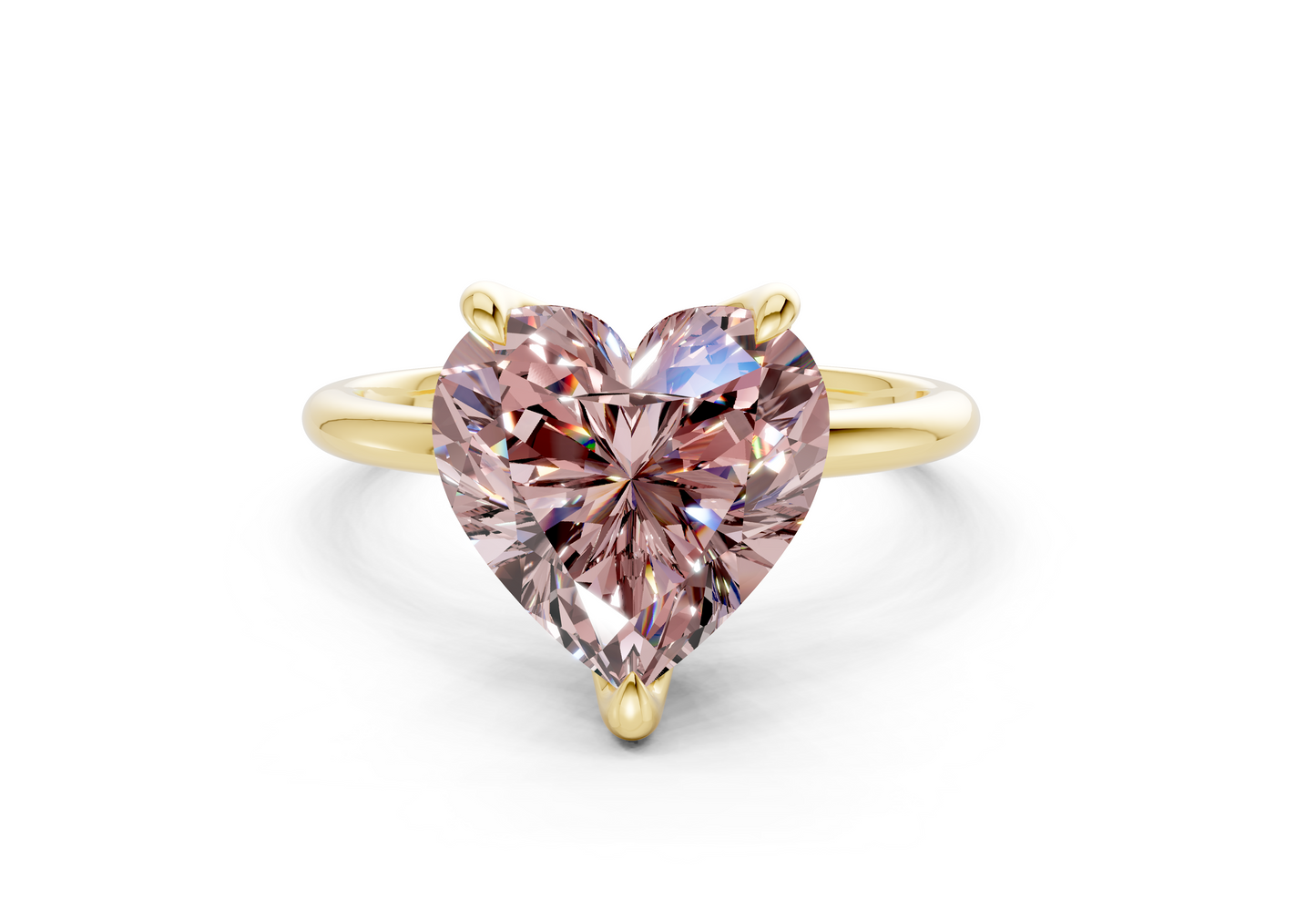 Phoenix Pink Diamond Solitaire Heart Cut 1.8mm Engagement Ring