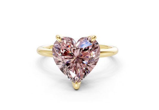 Phoenix Pink Diamond Solitaire Heart Cut 2.3mm Engagement Ring